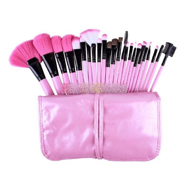 Kit Com 24 Pincéis Rosa